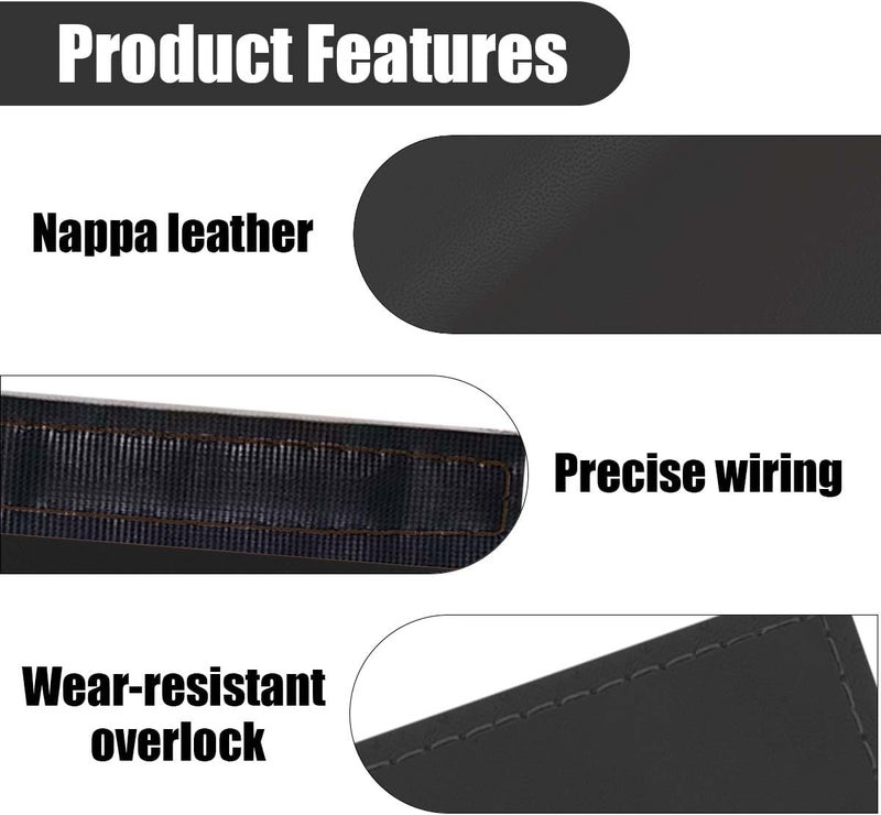 LHDOS 2PCS Car Grab Handle Cover, Anti-Scratch Auto Inner Front Rear Door Pull Handle Cover, PU Leather Door Grip Gloves Protector Auto Interior Decoration Accessories for Car, Truck, SUV (Black) - Image 3